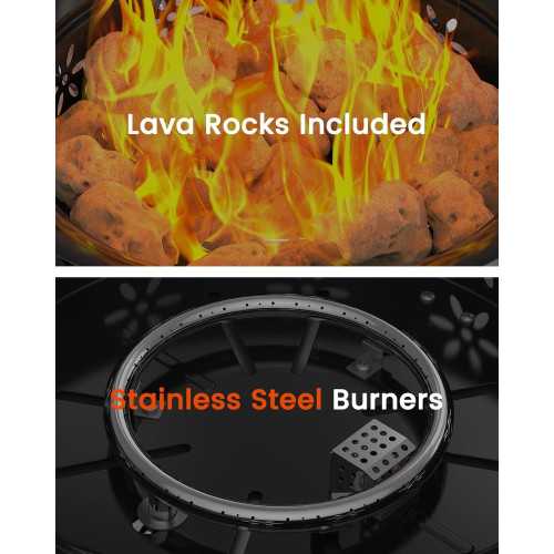 19-inch Propane Fire Pit with Grill, 58,000 BTU Power, and Portable Design | TekChoice Electronics