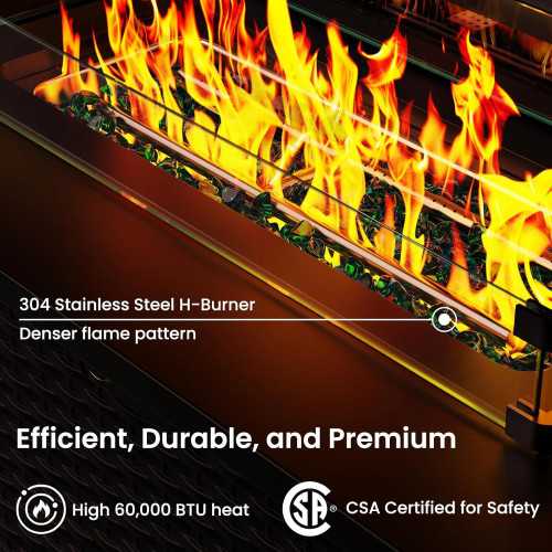 43-Inch Rectangular Propane Fire Pit with 60,000 BTU Output and Premium Features | TekChoice Electronics