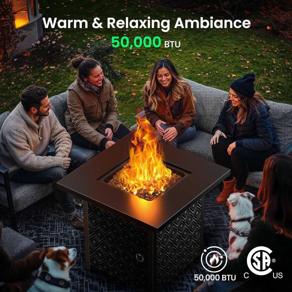 28-inch Gas Fire Pit for Patio, Garden, and Backyard | TekChoice Electronics