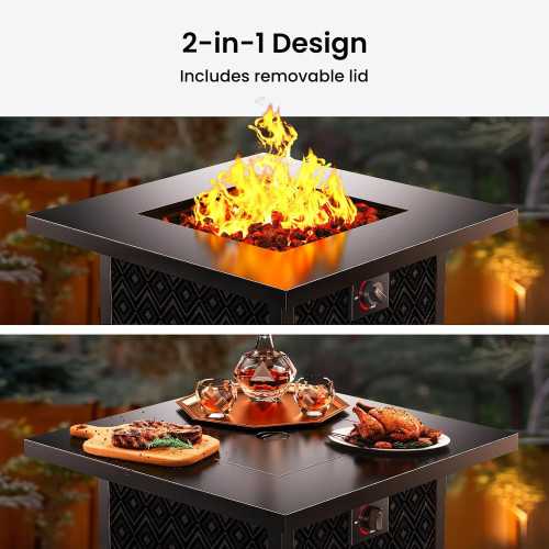 28-inch Gas Fire Pit for Patio, Garden, and Backyard | TekChoice Electronics
