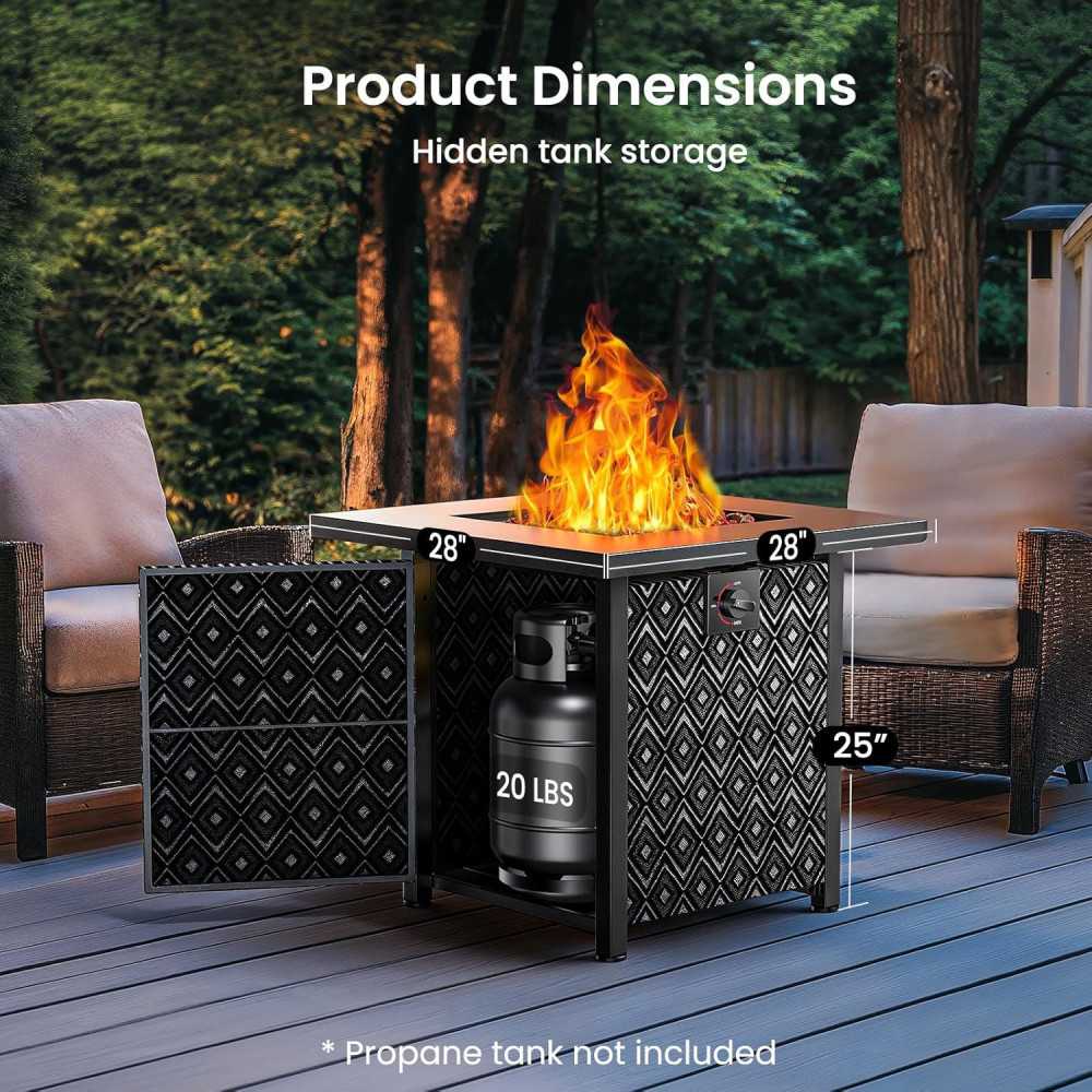 28-inch Gas Fire Pit for Patio, Garden, and Backyard | TekChoice Electronics