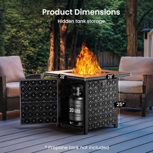 28-inch Gas Fire Pit for Patio, Garden, and Backyard | TekChoice Electronics