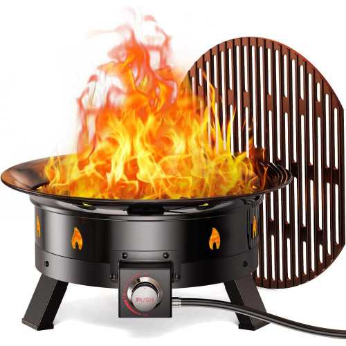Portable Propane Fire Pit with Folding Legs | TekChoice Electronics