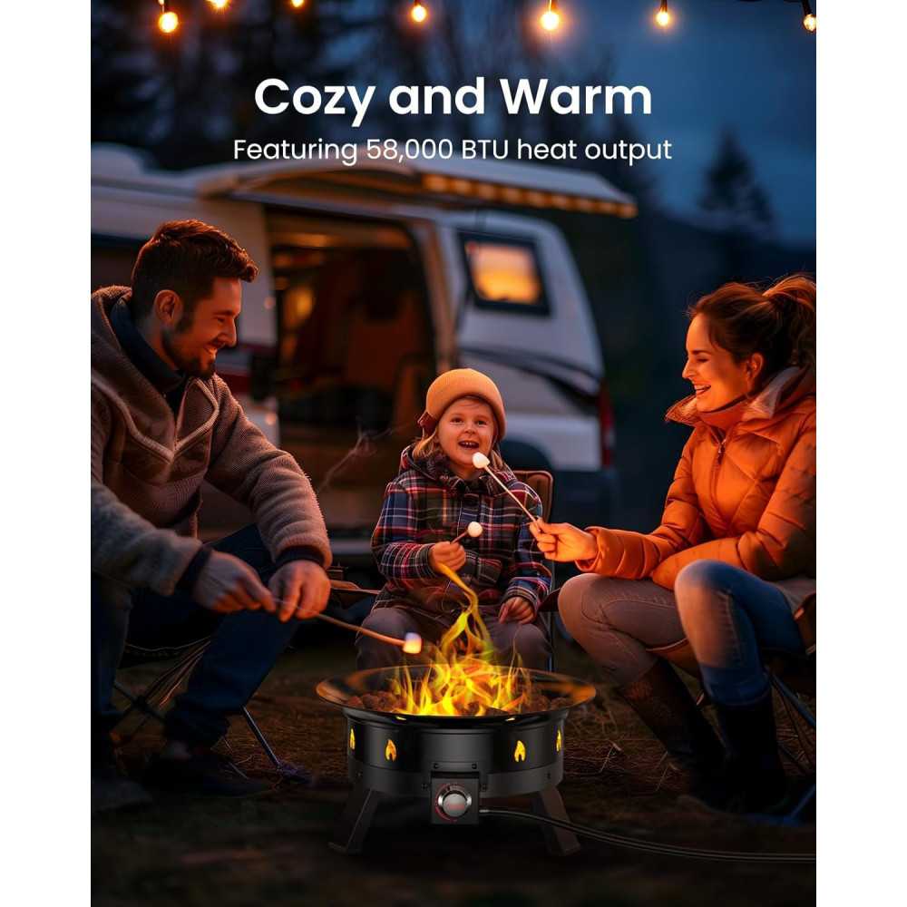 Portable Propane Fire Pit with Folding Legs | TekChoice Electronics