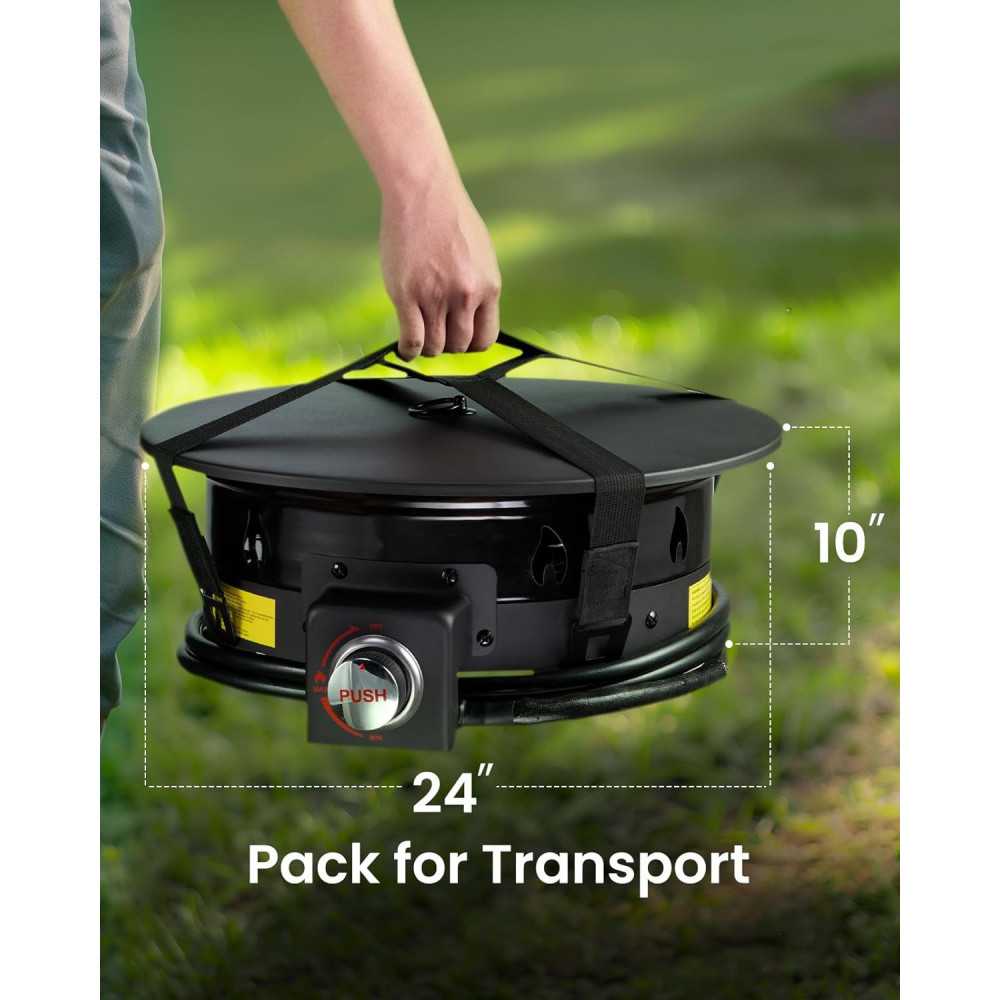 Portable Propane Fire Pit with Folding Legs | TekChoice Electronics