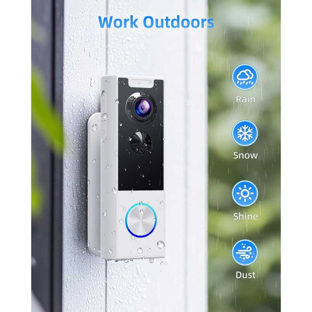 2K Video Doorbell w/ Two-Way Audio, Human Detection, and Alexa Integration