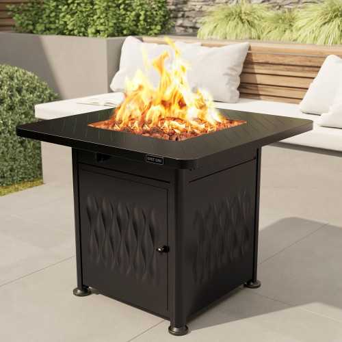 32-inch Gas Propane Fire Pit Table Perfect for Patio, Garden & Backyard Entertainment | TekChoice Electronics