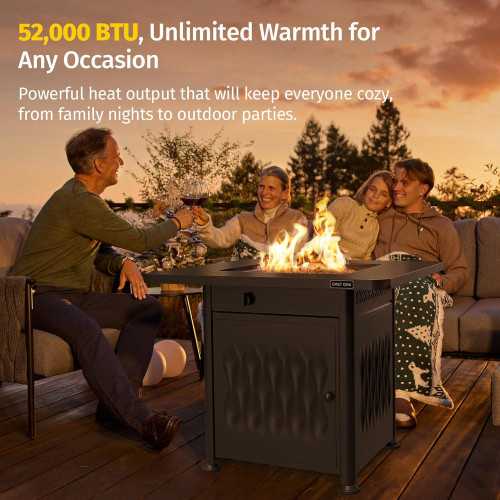 32-inch Gas Propane Fire Pit Table Perfect for Patio, Garden & Backyard Entertainment | TekChoice Electronics