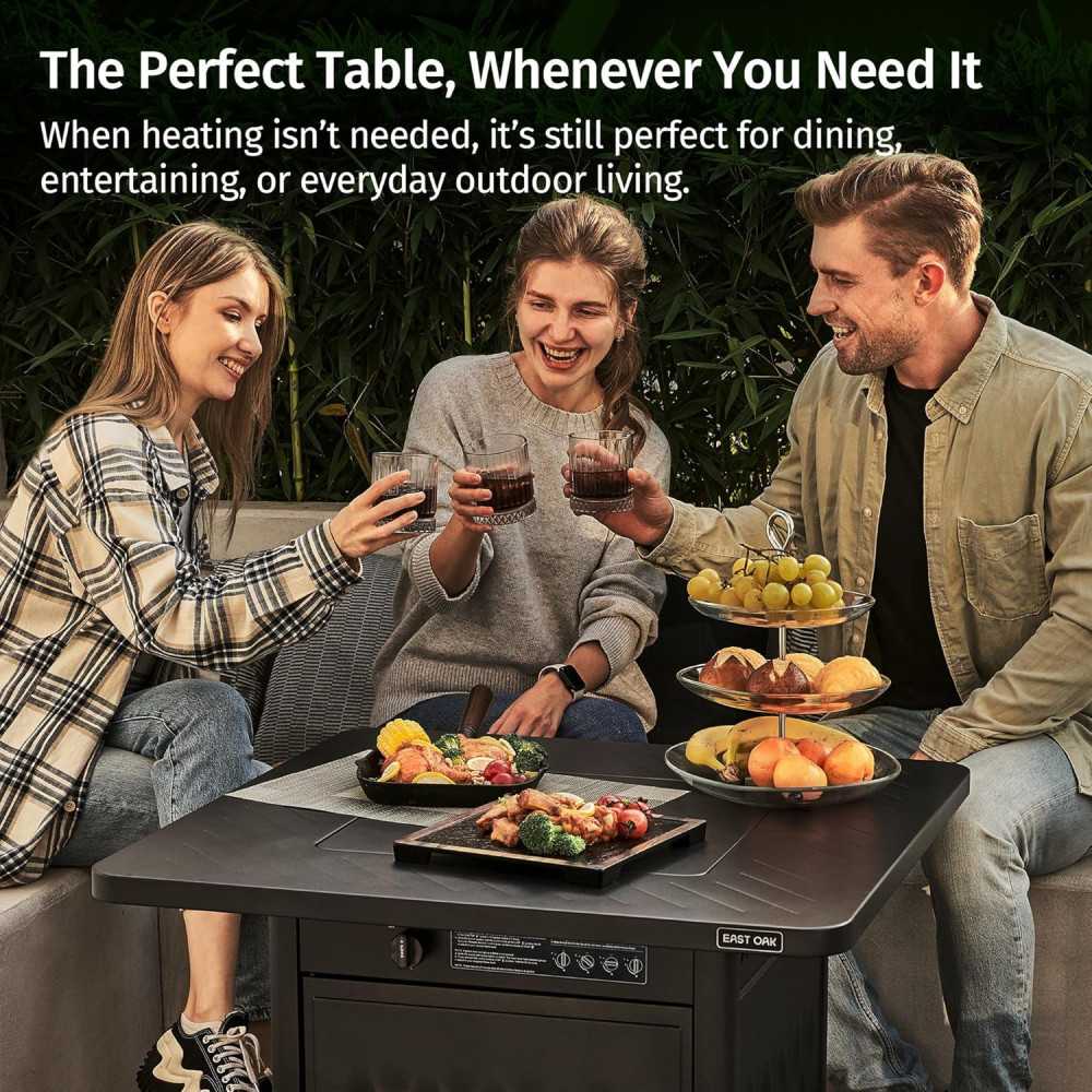 32-inch Gas Propane Fire Pit Table Perfect for Patio, Garden & Backyard Entertainment | TekChoice Electronics