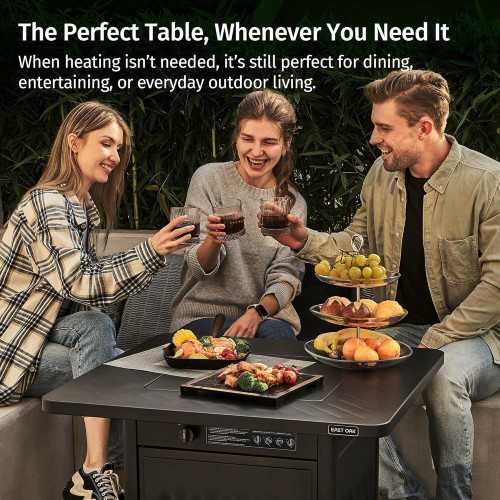 32-inch Gas Propane Fire Pit Table Perfect for Patio, Garden & Backyard Entertainment | TekChoice Electronics