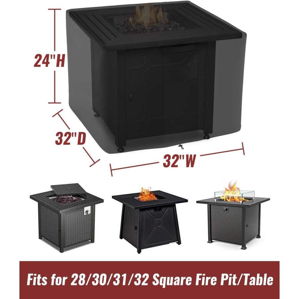 Square Fire Pit Cover for Propane Fire Pits | TekChoice Electronics