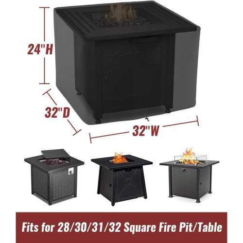 Square Fire Pit Cover for Propane Fire Pits | TekChoice Electronics