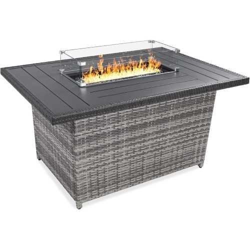 Wicker Propane Fire Pit Table | TekChoice Electronics