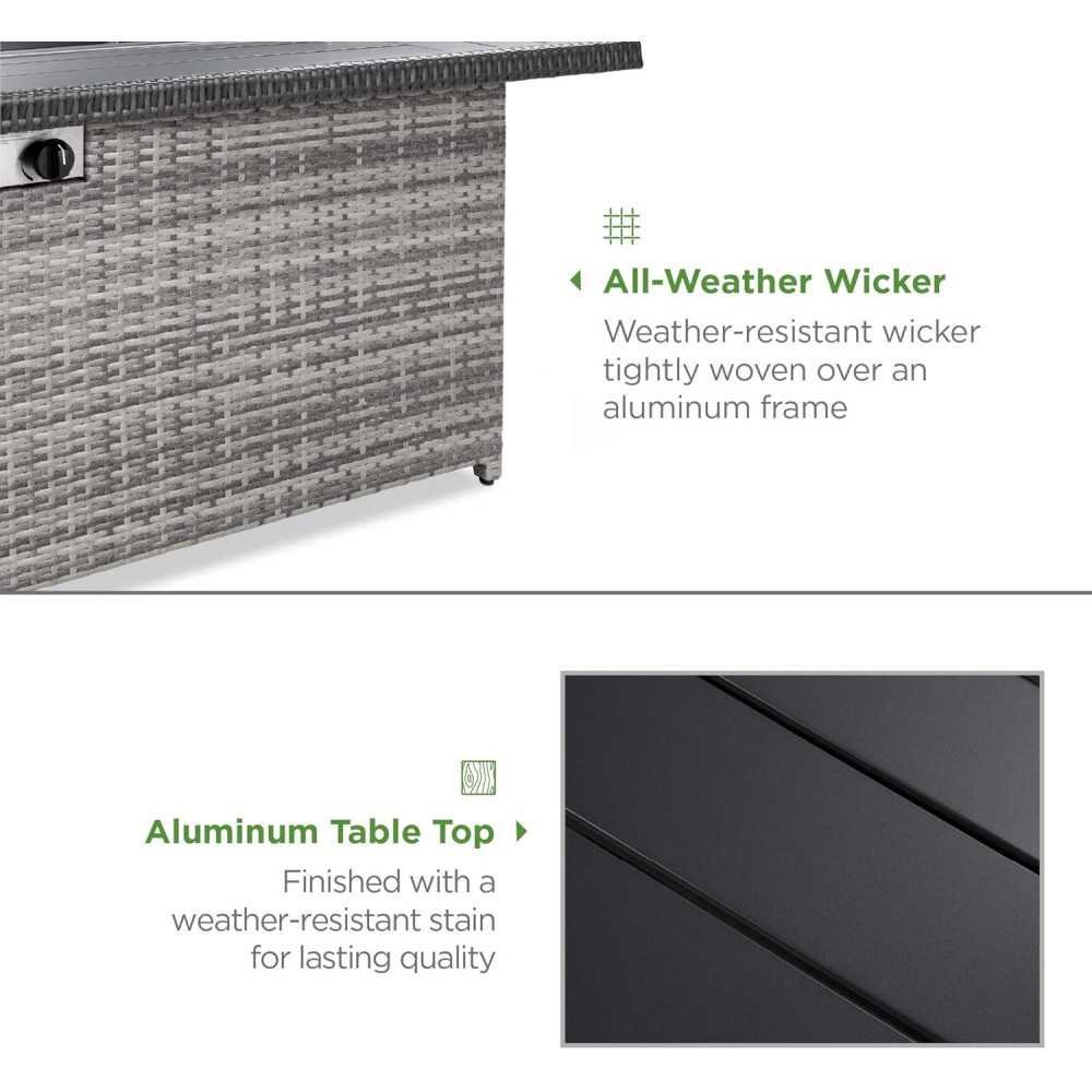 Wicker Propane Fire Pit Table | TekChoice Electronics