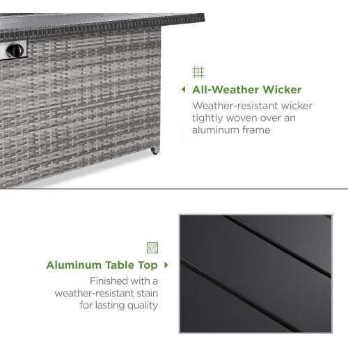 Wicker Propane Fire Pit Table | TekChoice Electronics