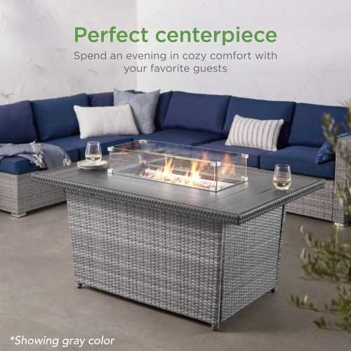 Wicker Propane Fire Pit Table | TekChoice Electronics