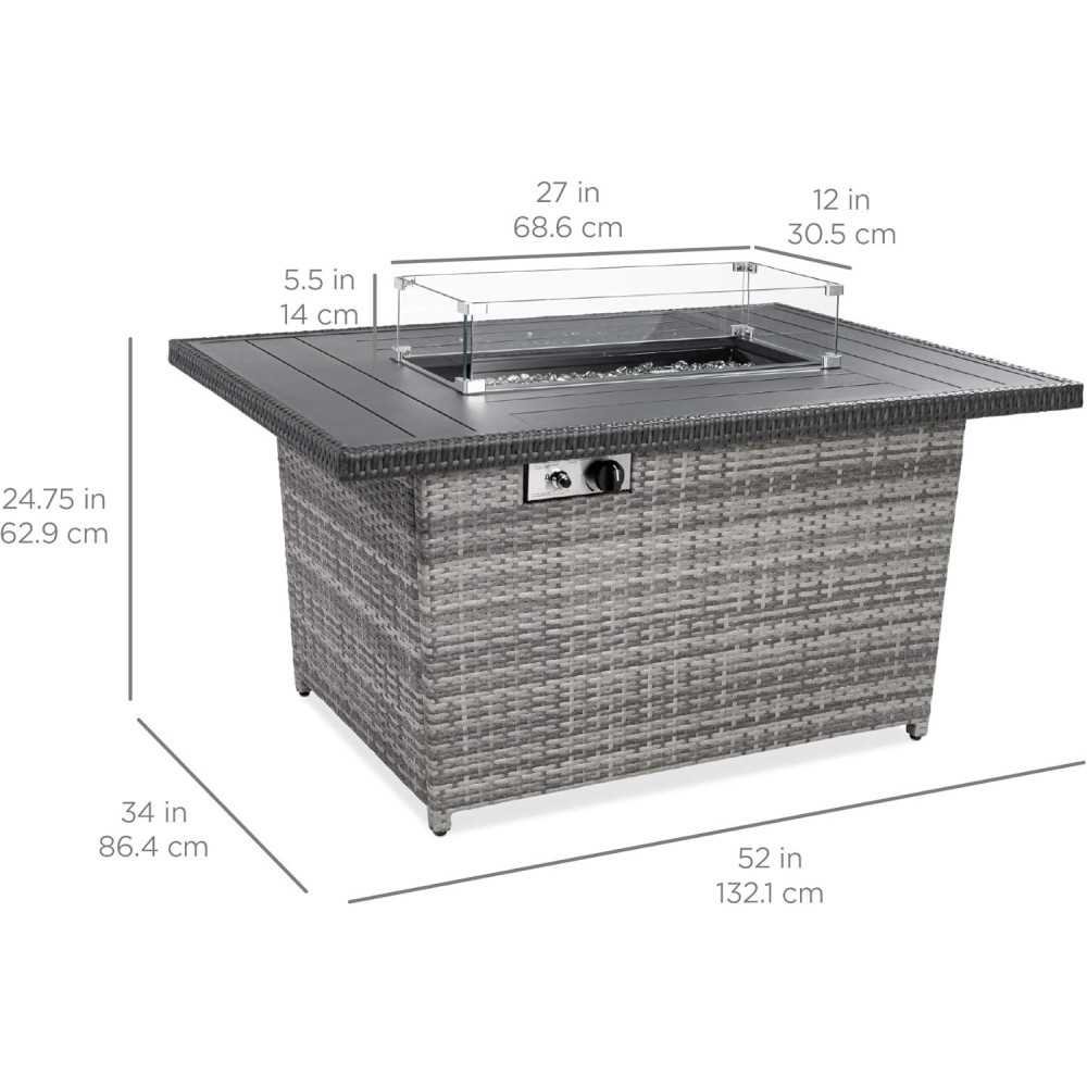 Wicker Propane Fire Pit Table | TekChoice Electronics