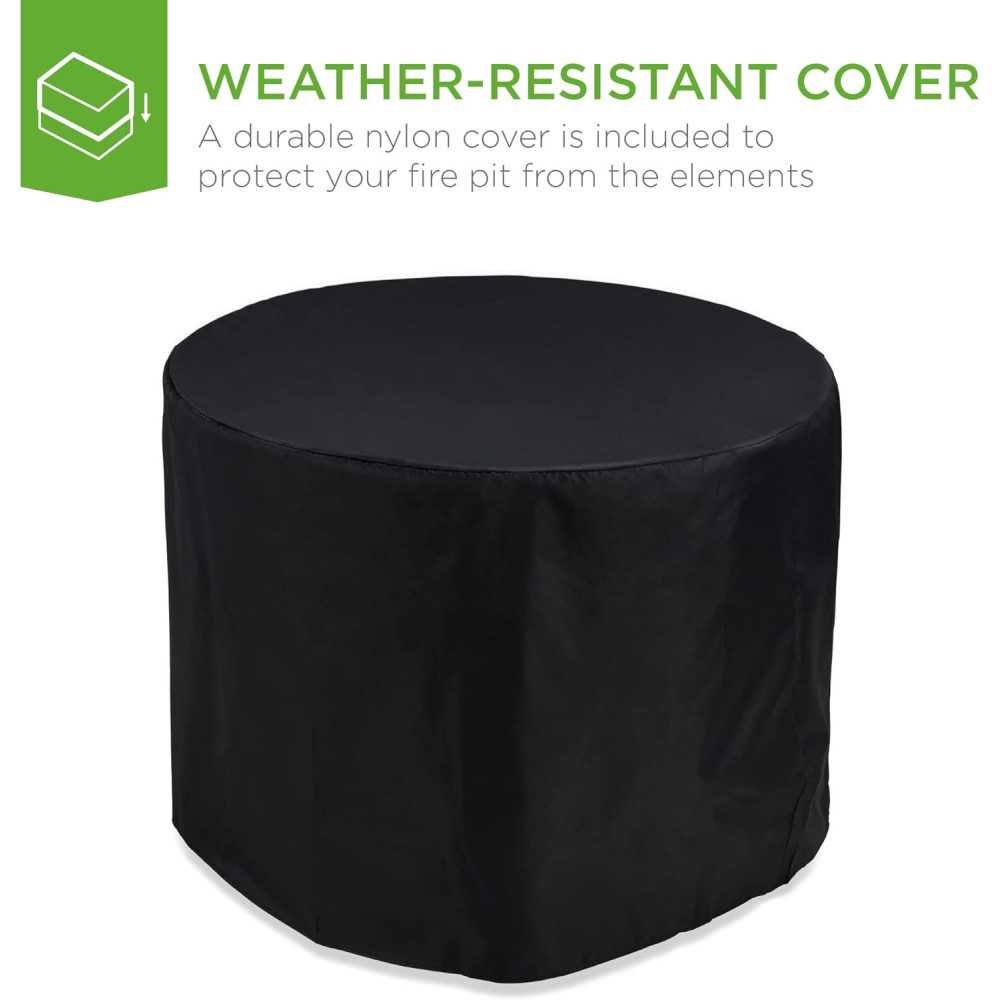 32-inch Wicker Patio Round Gas Fire Pit Table | TekChoice Electronics