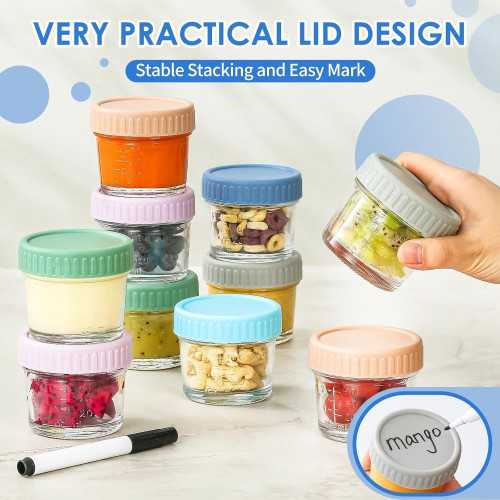 6 Pack Glass Baby Food Storage Containers for Homemade Baby Meals | TekChoice Electronics