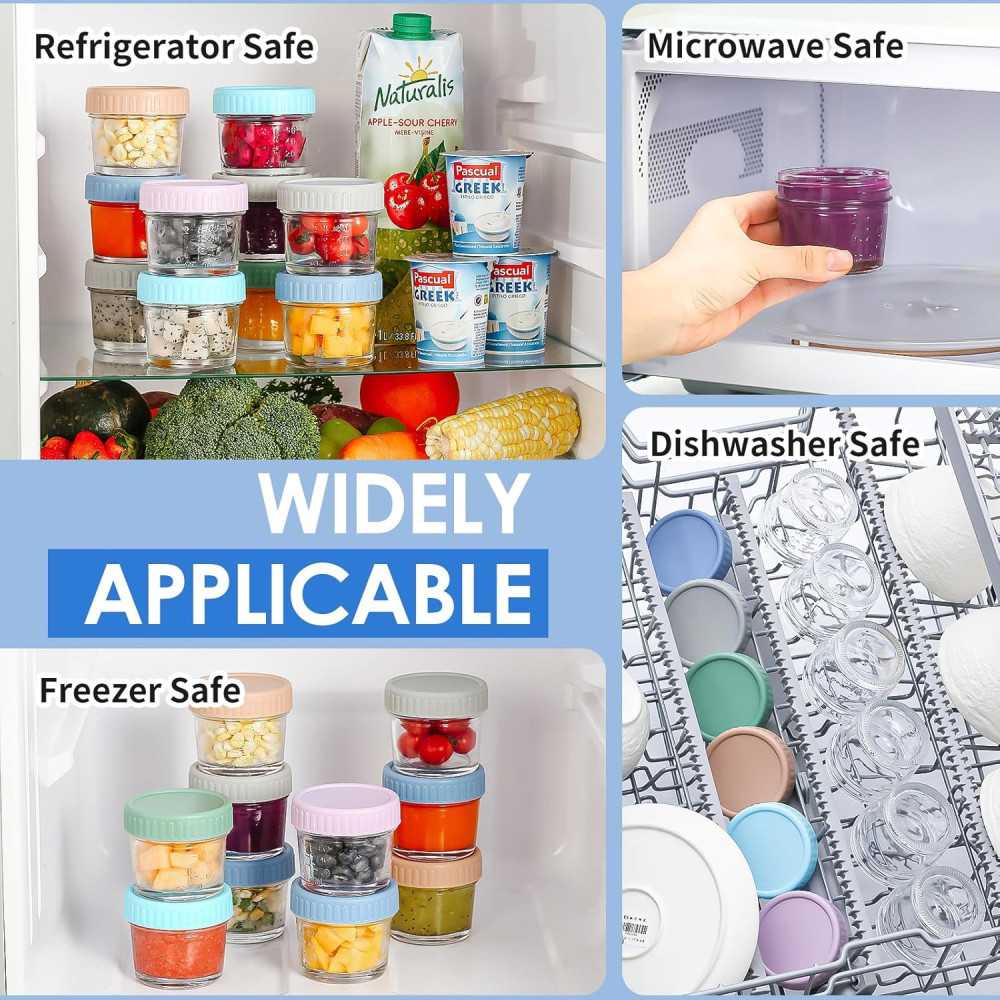 6 Pack Glass Baby Food Storage Containers for Homemade Baby Meals | TekChoice Electronics