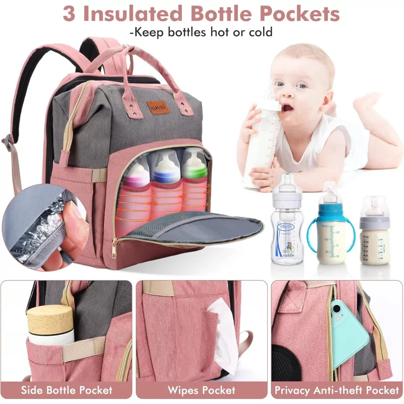 Multifunction Travel Baby Changing Diaper Bag w/ Stroller Straps