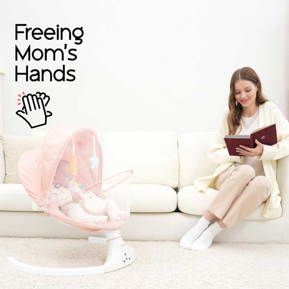 Electric Baby Swing for Infants to Toddlers with Remote Control and Bluetooth Music | TekChoice Electronics