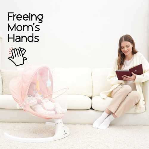 Electric Baby Swing for Infants to Toddlers with Remote Control and Bluetooth Music | TekChoice Electronics