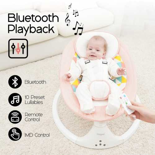 Electric Baby Swing for Infants to Toddlers with Remote Control and Bluetooth Music | TekChoice Electronics