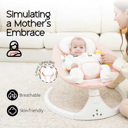 Electric Baby Swing for Infants to Toddlers with Remote Control and Bluetooth Music | TekChoice Electronics