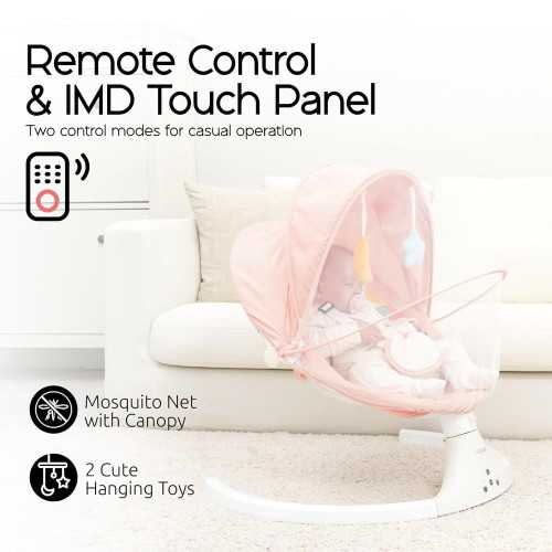 Electric Baby Swing for Infants to Toddlers with Remote Control and Bluetooth Music | TekChoice Electronics