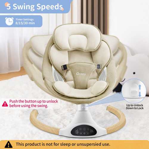 Electric Baby Swing with Remote Control and Bluetooth for Newborns | TekChoice Electronics