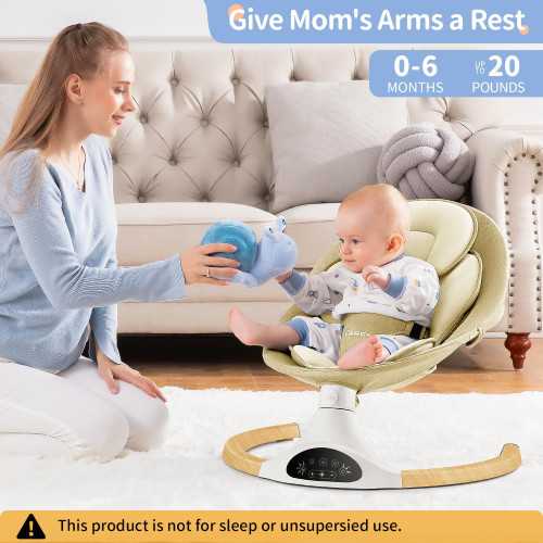 Electric Baby Swing with Remote Control and Bluetooth for Newborns | TekChoice Electronics