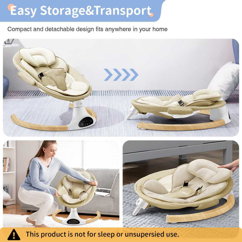 Electric Baby Swing with Remote Control and Bluetooth for Newborns | TekChoice Electronics