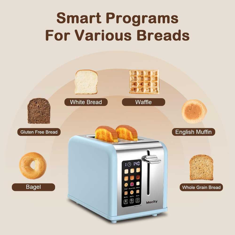 Stainless Steel Smart 2 Slice Touch Screen Toaster for Your Breakfast Favorites | TekChoice Electronics