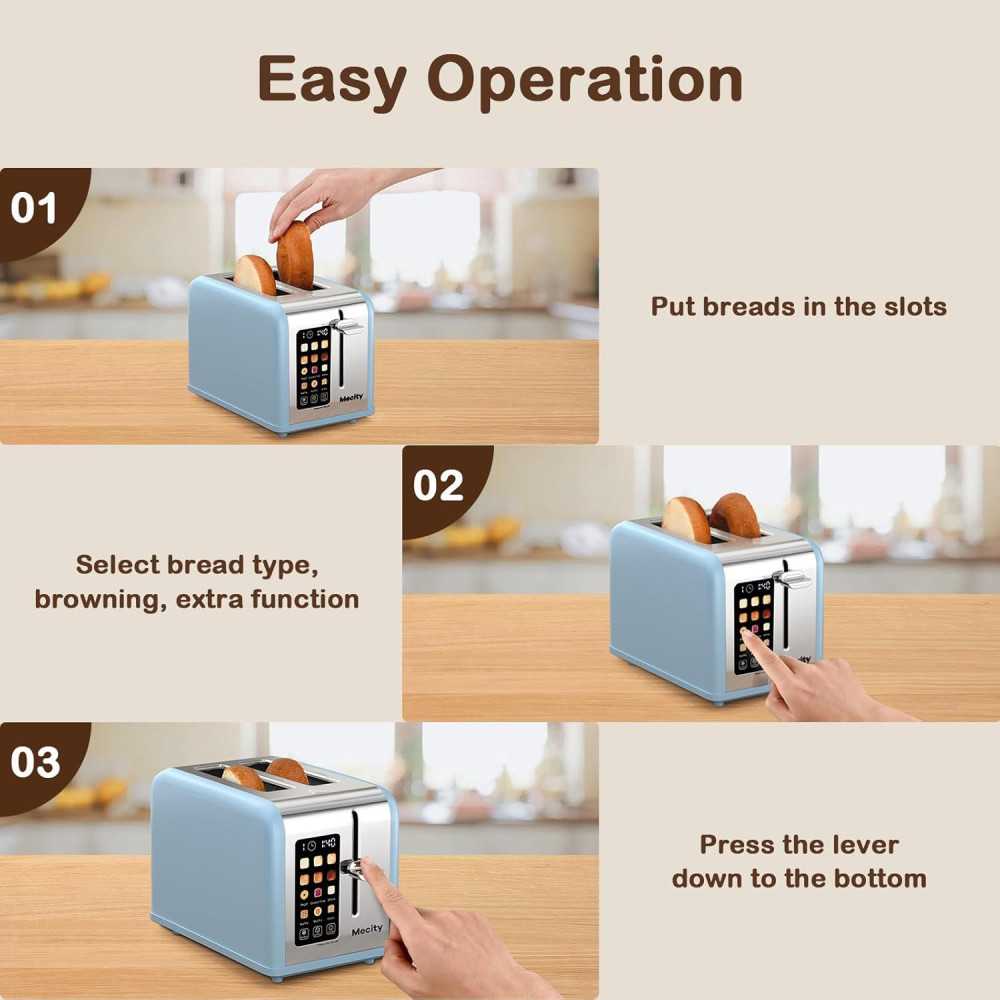 Stainless Steel Smart 2 Slice Touch Screen Toaster for Your Breakfast Favorites | TekChoice Electronics