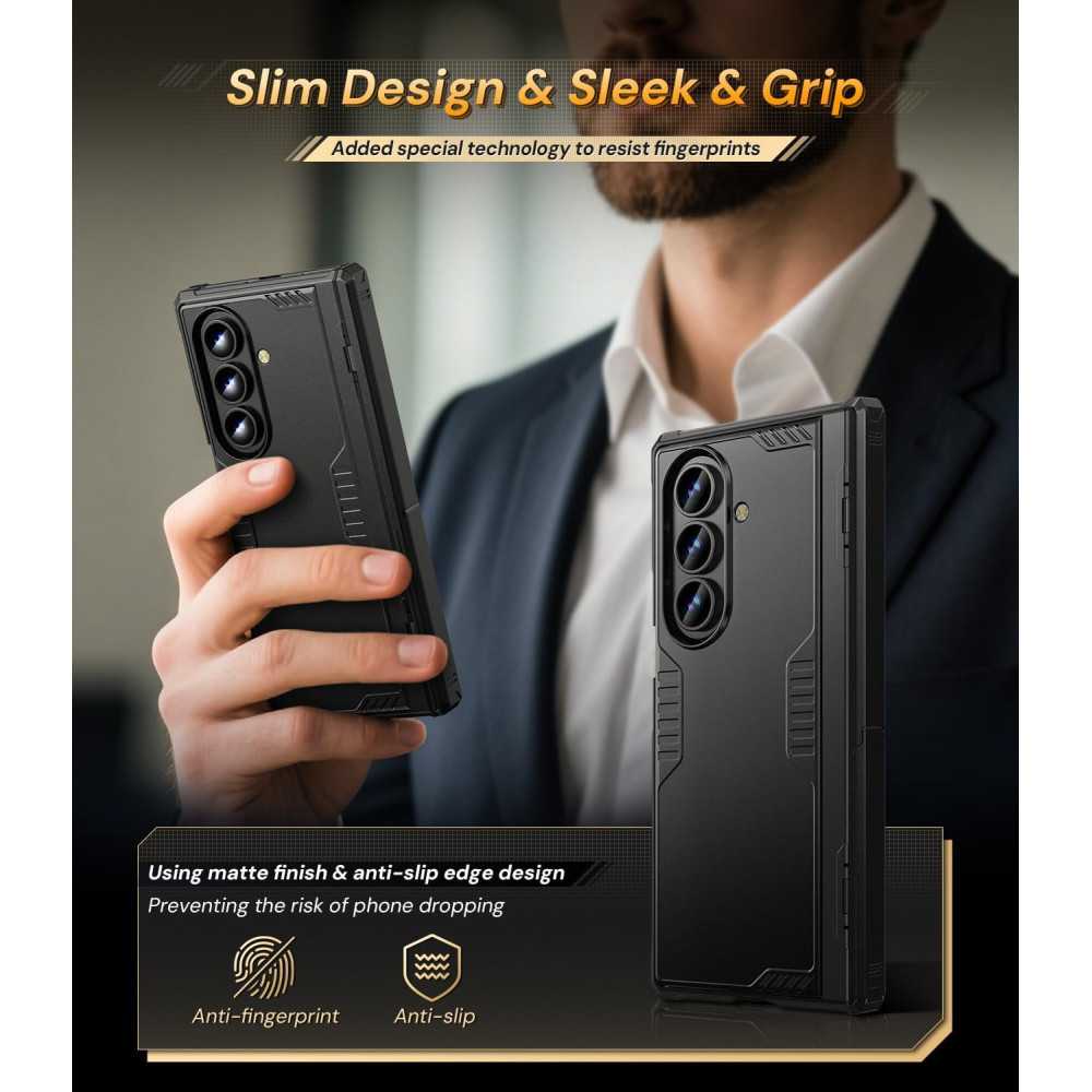 Samsung Galaxy Z-Fold-7 with a Dual-Stand Silicone Armor Case | TekChoice Electronics