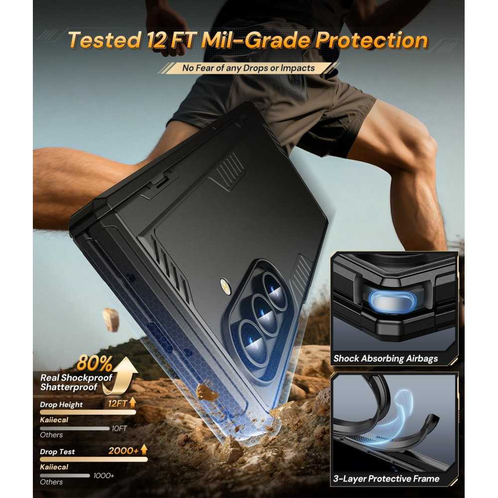 Samsung Galaxy Z-Fold-7 with a Dual-Stand Silicone Armor Case | TekChoice Electronics