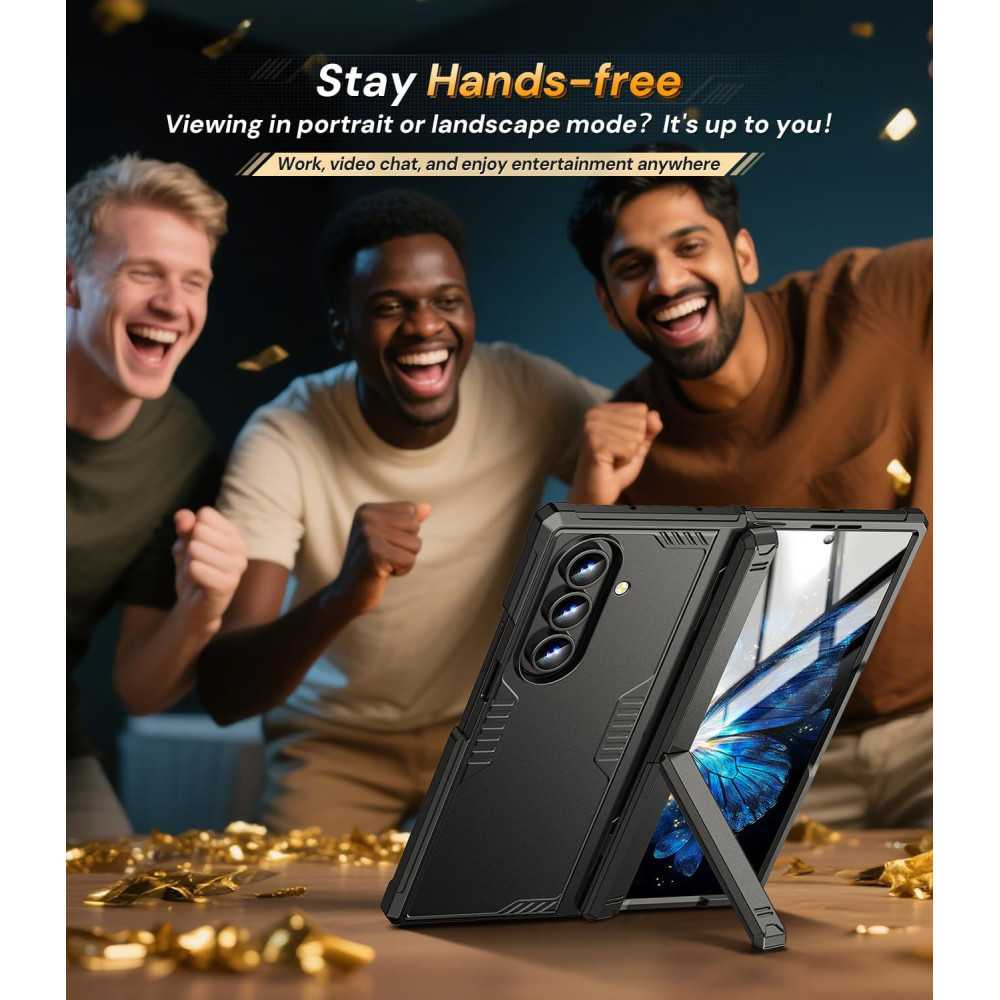 Samsung Galaxy Z-Fold-7 with a Dual-Stand Silicone Armor Case | TekChoice Electronics