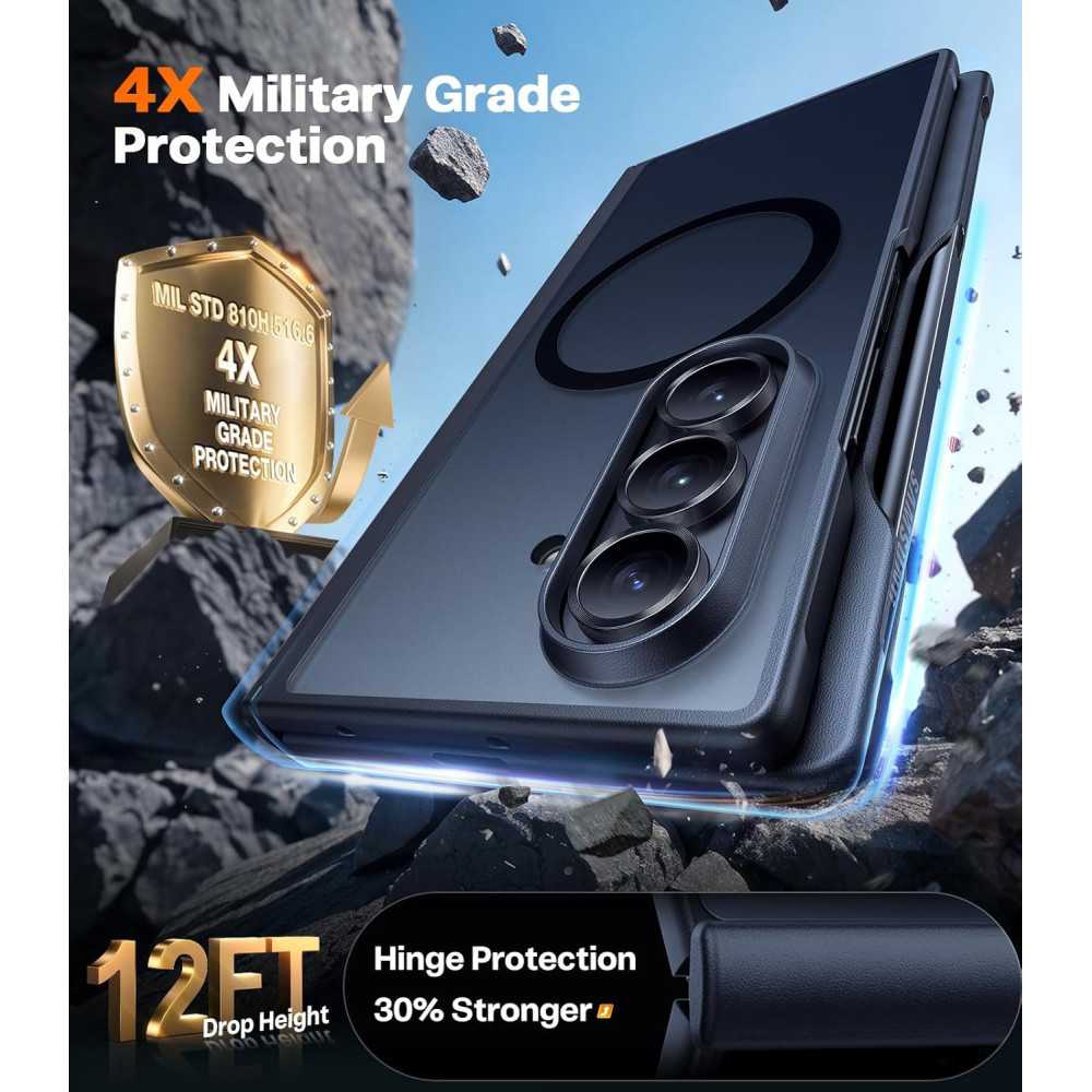 Magnetic Samsung Galaxy Z Fold 7 Case with Mil-Grade Hinge, MagSafe Compatibility, and Translucent Design | TekChoice Electronics
