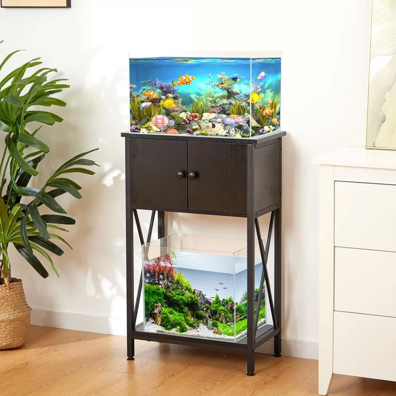 10-Gallon Fish Tank Stand w/ Cabinet