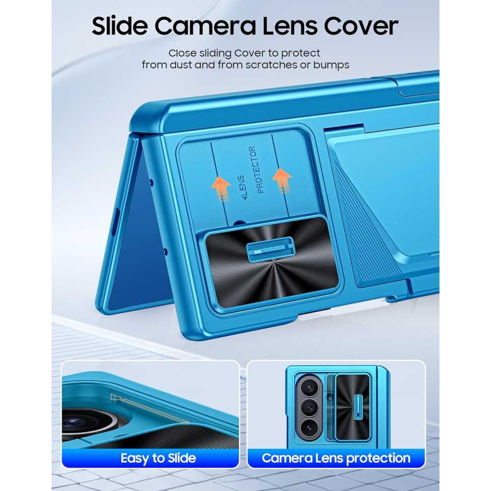 Samsung Galaxy Z Fold 7 Case with Card Holder, RFID Blocking, and Slide Lens Cover | TekChoice Electronics