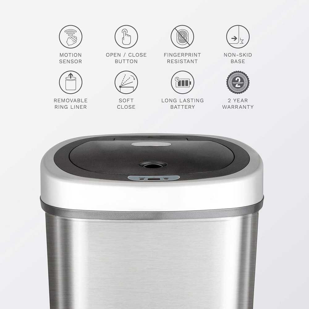 13 Gal 50L Touchless Infrared Motion Sensor Trash Can | TekChoice Electronics