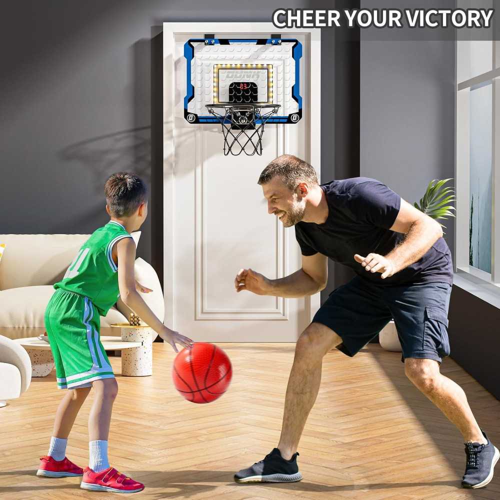 Indoor Mini Hoop Set: LED Light, Scoreboard, and 4 Balls for Hoop | TekChoice Electronics