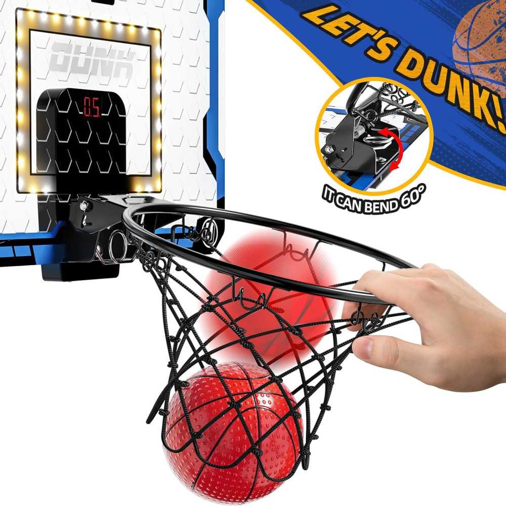 Indoor Mini Hoop Set: LED Light, Scoreboard, and 4 Balls for Hoop | TekChoice Electronics