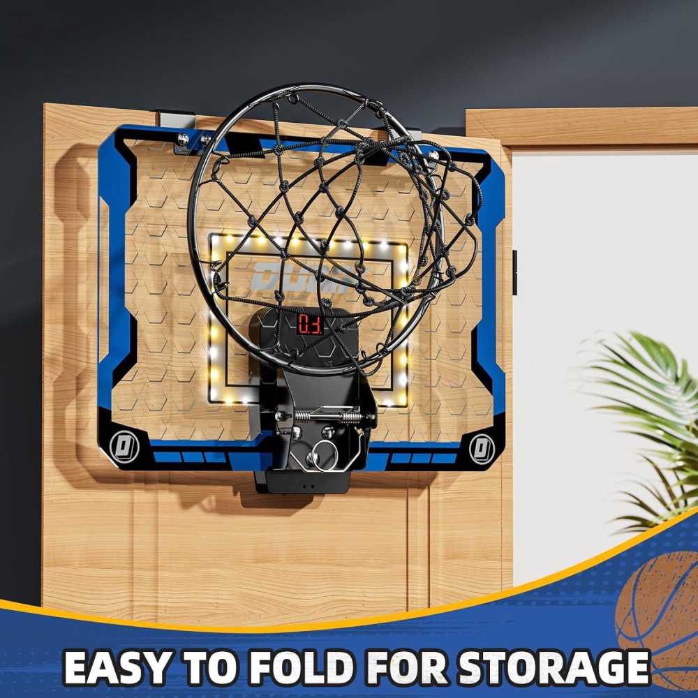 Indoor Mini Hoop Set: LED Light, Scoreboard, and 4 Balls for Hoop | TekChoice Electronics