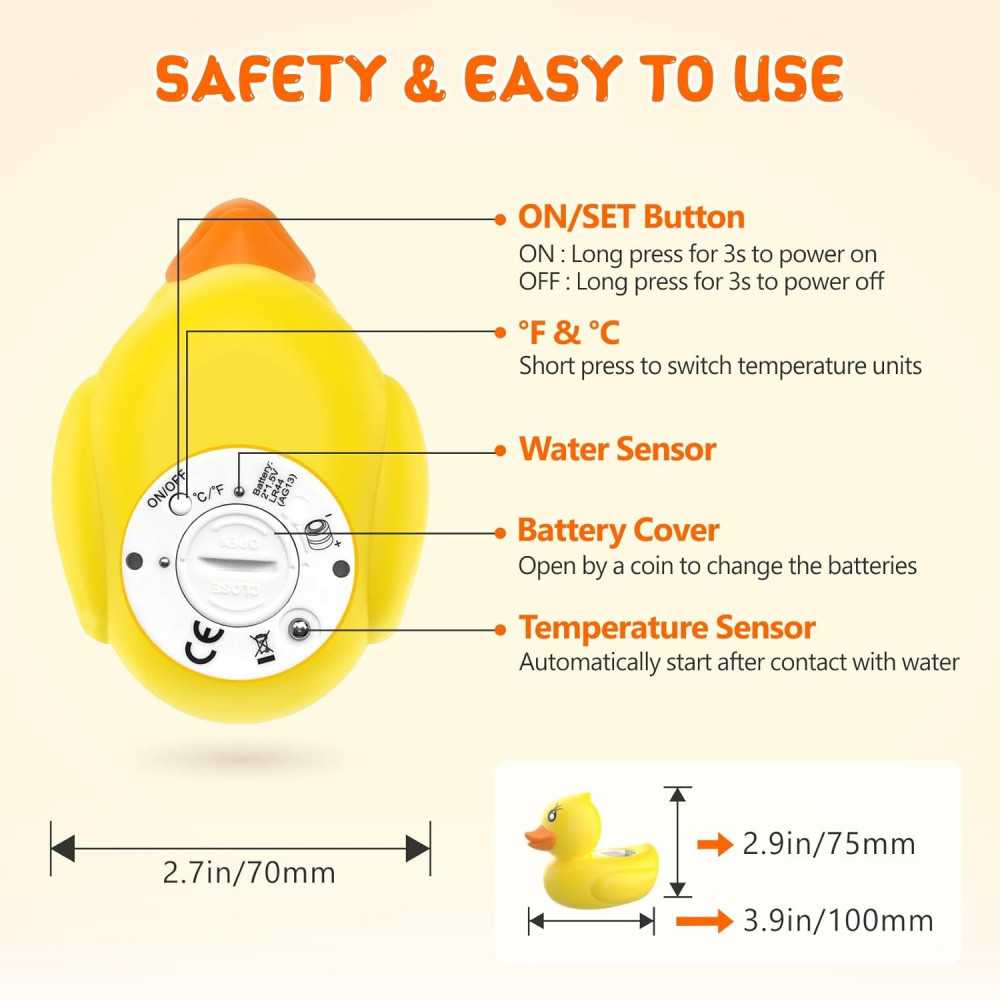Digital Baby Bath Thermometer for Precise Water Temperature Control | TekChoice Electronics