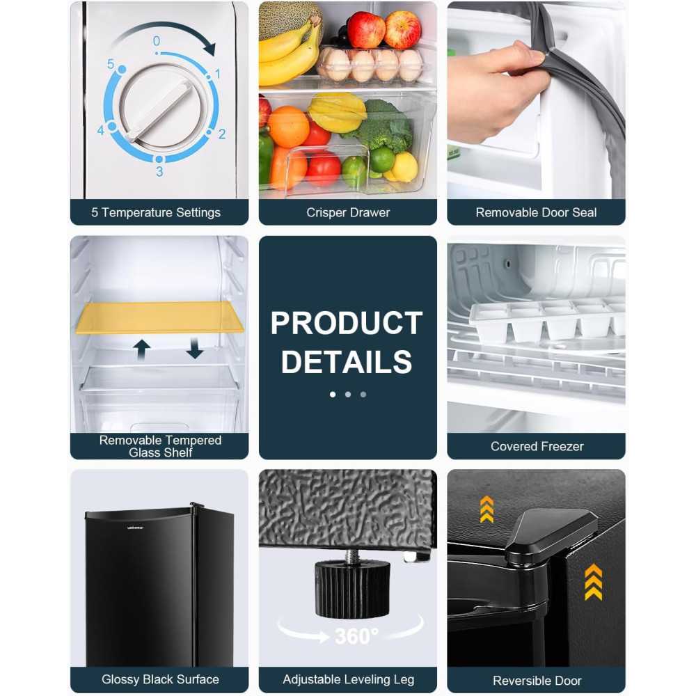 Compact Mini Fridge with Freezer for Bedrooms, Offices, and Dorms | TekChoice Electronics