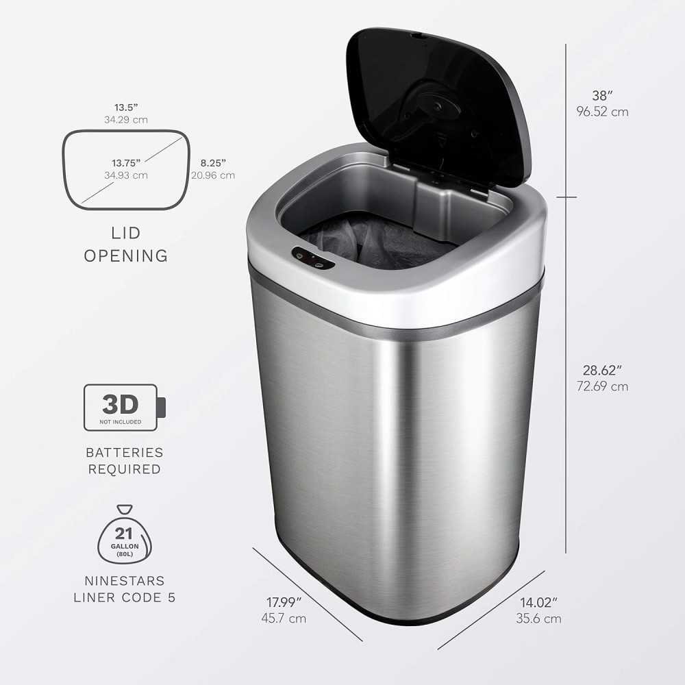 21 Gal Automatic Infrared Sensor Trash Can | TekChoice Electronics