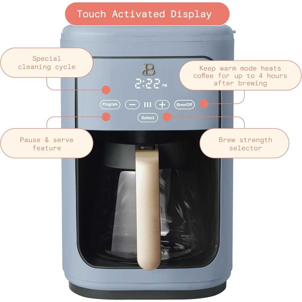 14-Cup Touch-Activated Programmable Coffee Maker with Automatic Shut-Off and Keep Warm Feature | TekChoice Electronics