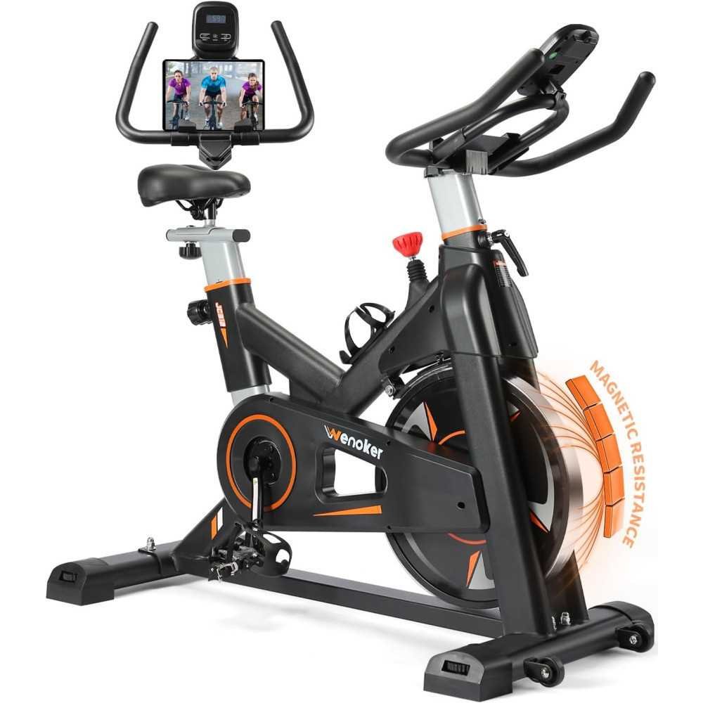 Indoor Cycling Bike w/ Whisper-Quiet Belt Drive, Premium Comfort, and State-of-the-Art Monitoring | TekChoice Electronics